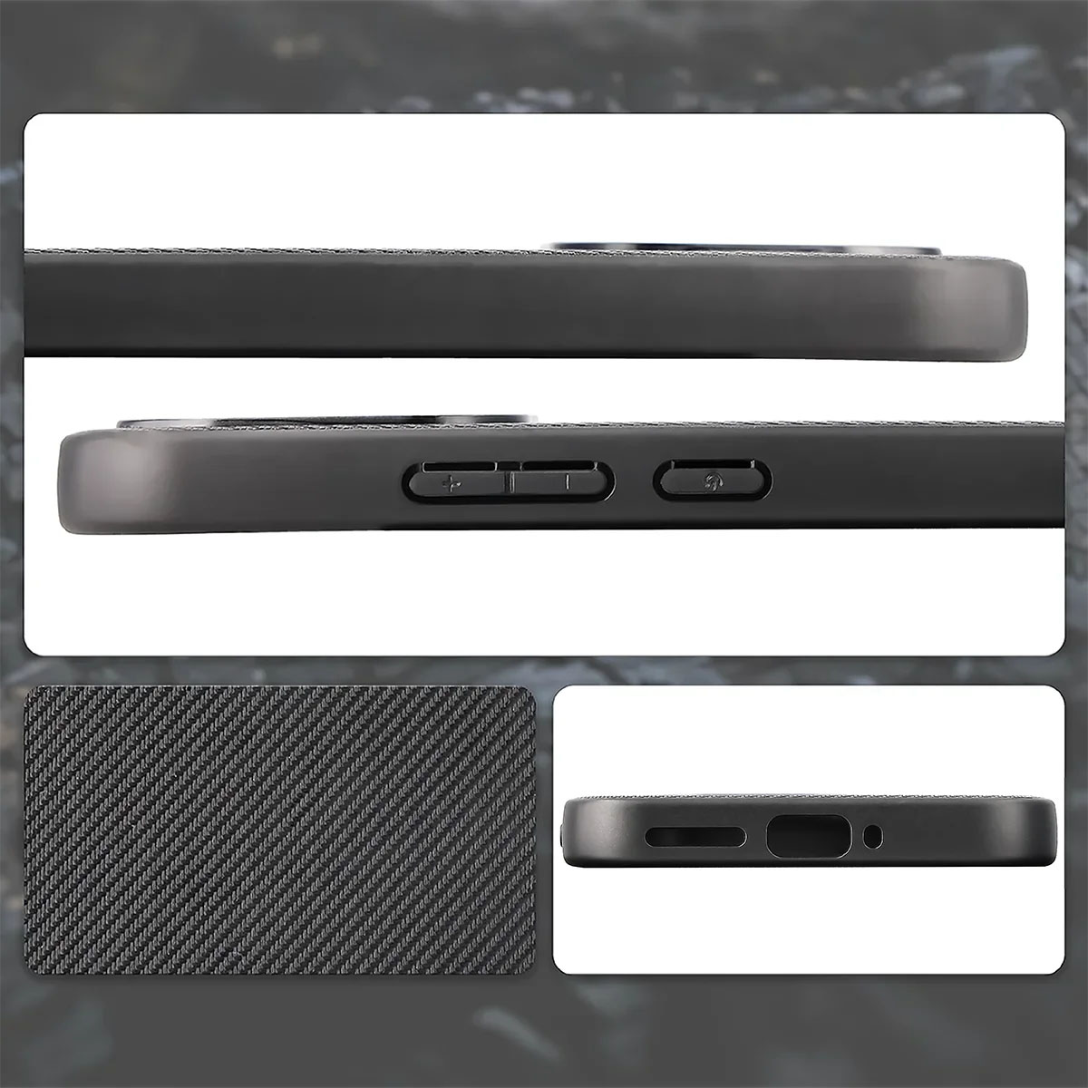 Wycięcia, zintegrowane osłony i struktura etui Bizon Case CarbO do Xiaomi 17T Pro