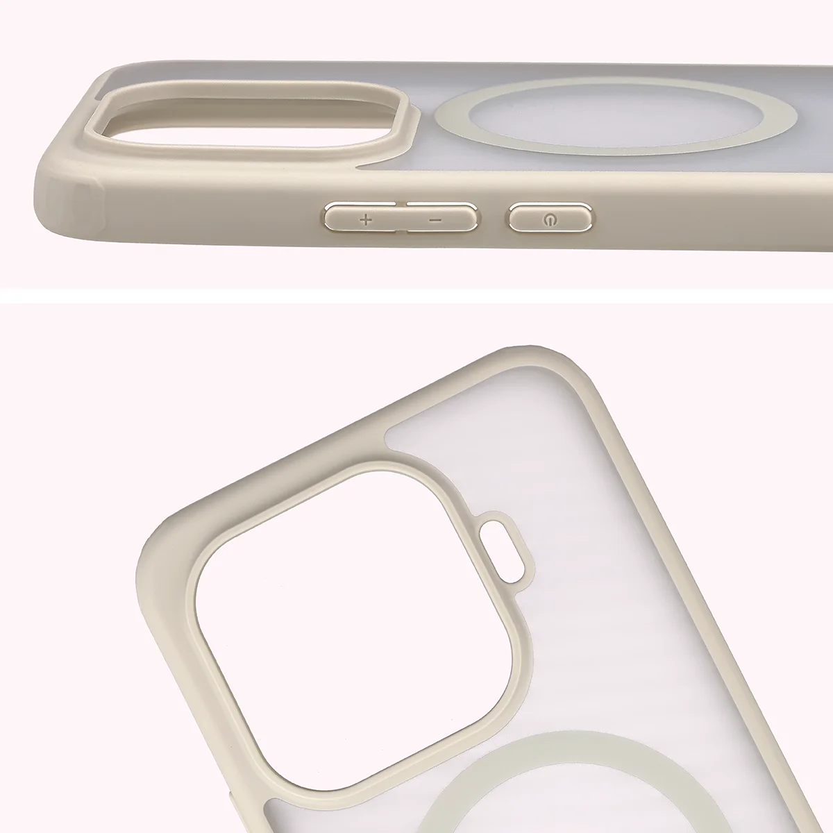 Pełne wycięcie i podwyższone krawędzie aparatu w etui Bizon Case MatteO do Xiaomi 17T Pro