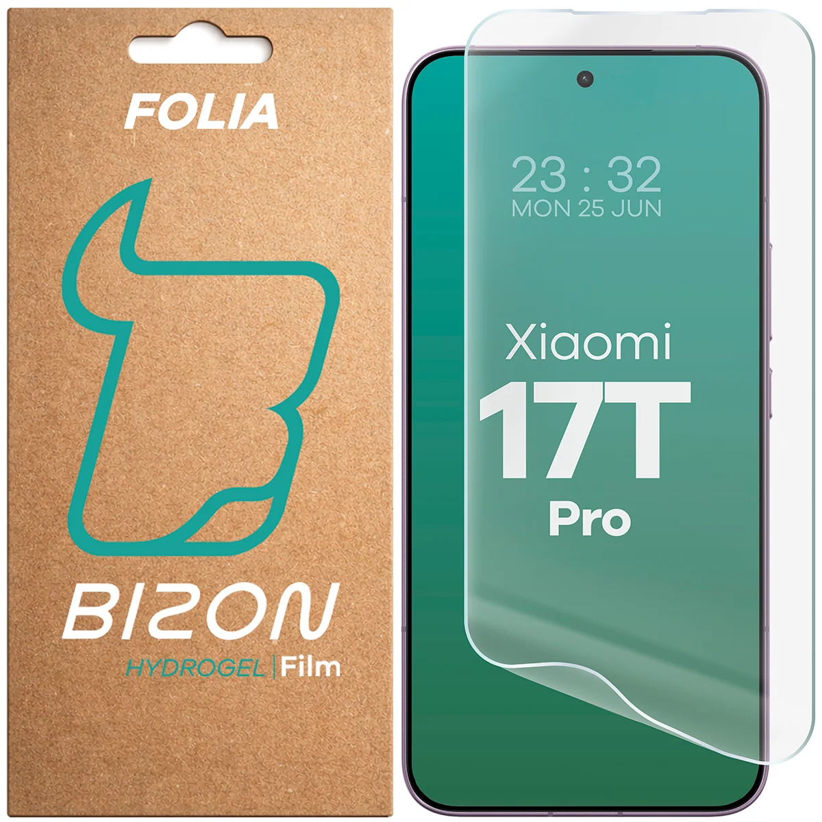 Pudełko i folia hydrożelowa na ekran Bizon Film Hydrogel Front do Xiaomi 17T Pro