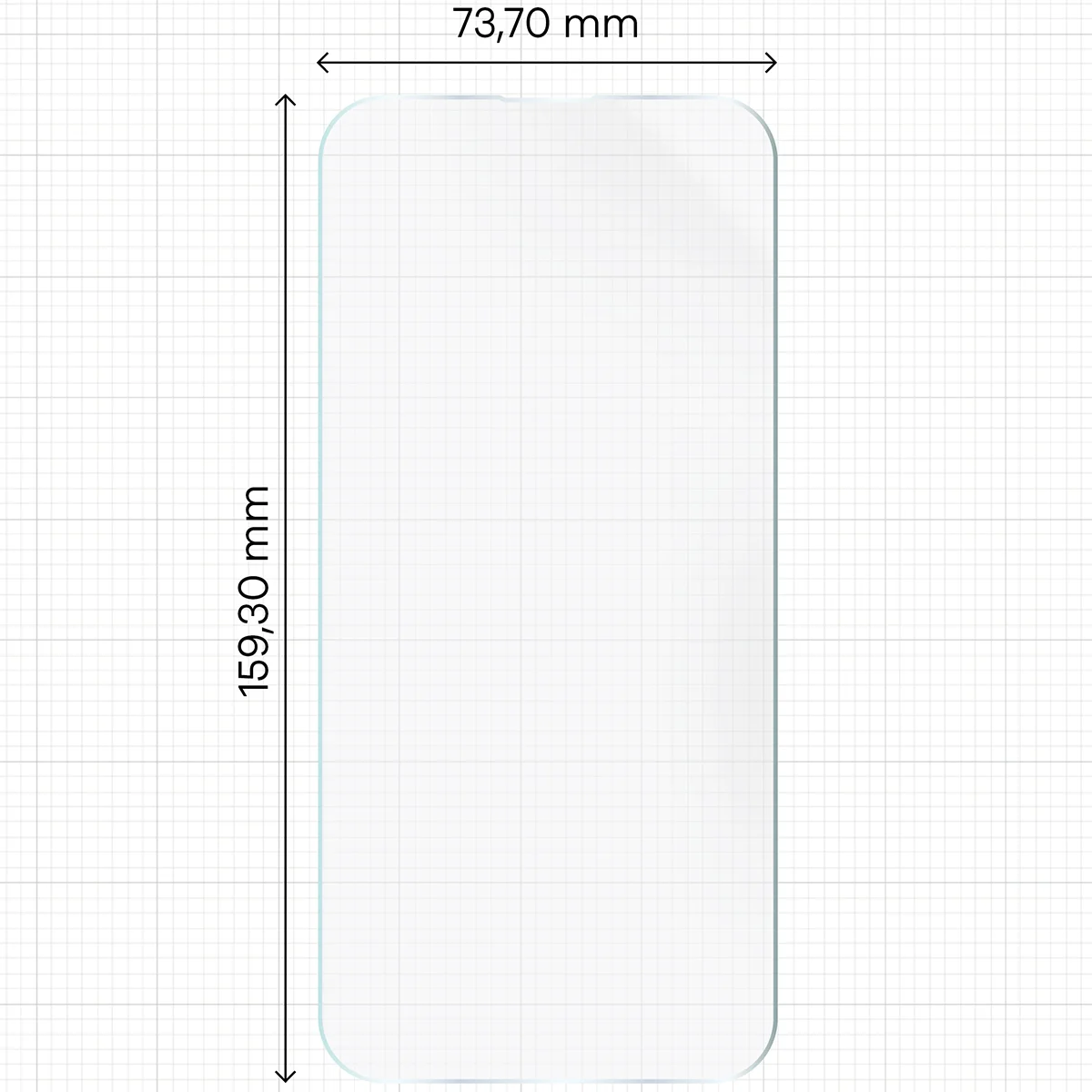 Miarka z wymiarami folii hydrożelowej Bizon Film Hydrogel Front do Xiaomi 17T Pro
