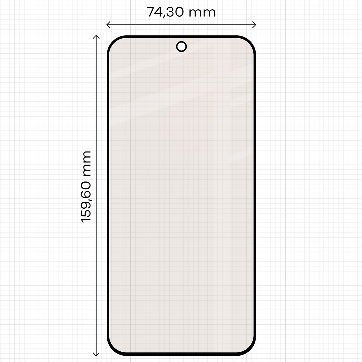 Miarka z wymiarami szkła matowego Bizon Glass Matte do Xiaomi 17T Pro