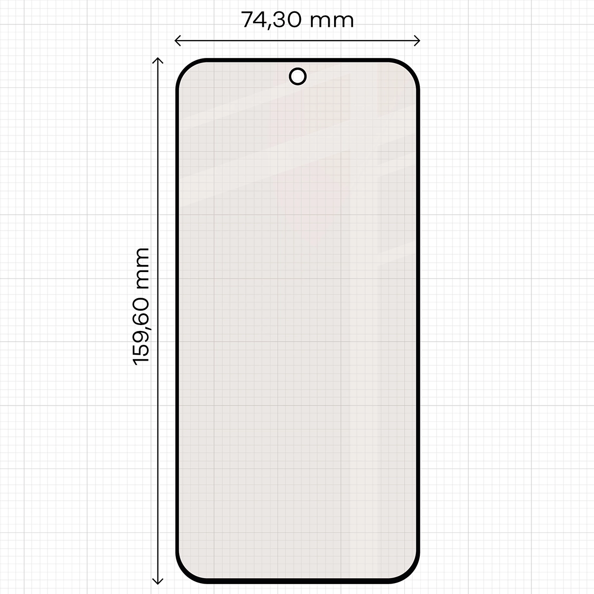 Miarka z wymiarami szkła matowego Bizon Glass Matte do Xiaomi 17T Pro