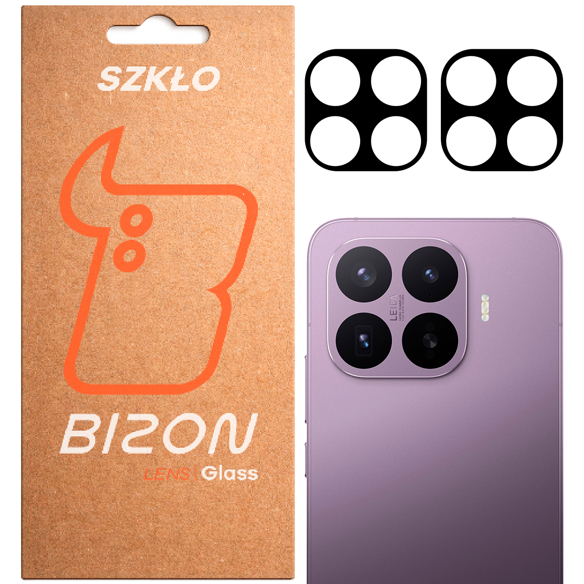 Pudełko i 2 sztuki szkła na aparat Bizon Glass Lens do Xiaomi 17T Pro