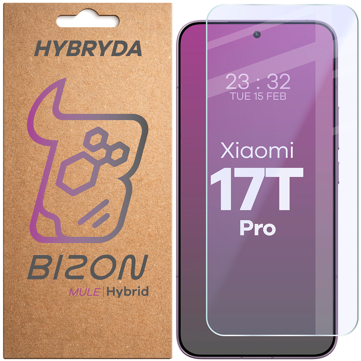 Szkło hybrydowe na ekran Bizon Hybrid Mule do Xiaomi 17T Pro