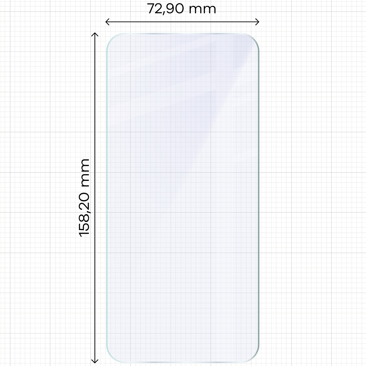 Miarka z wymiarami szkła hybrydowego Bizon Hybrid Mule do Xiaomi 17T Pro