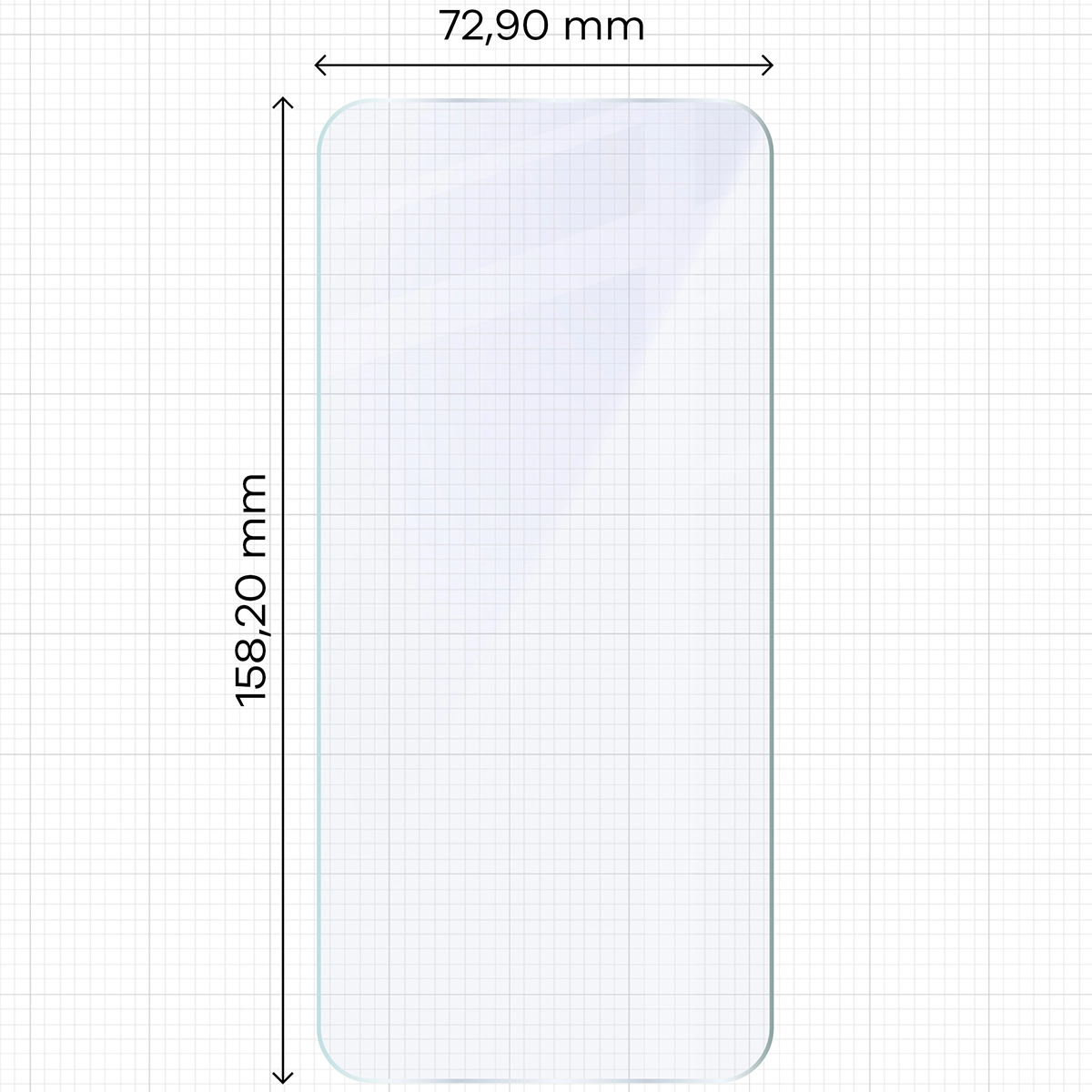 Miarka z wymiarami szkła hybrydowego Bizon Hybrid Mule Duo do Xiaomi 17T Pro