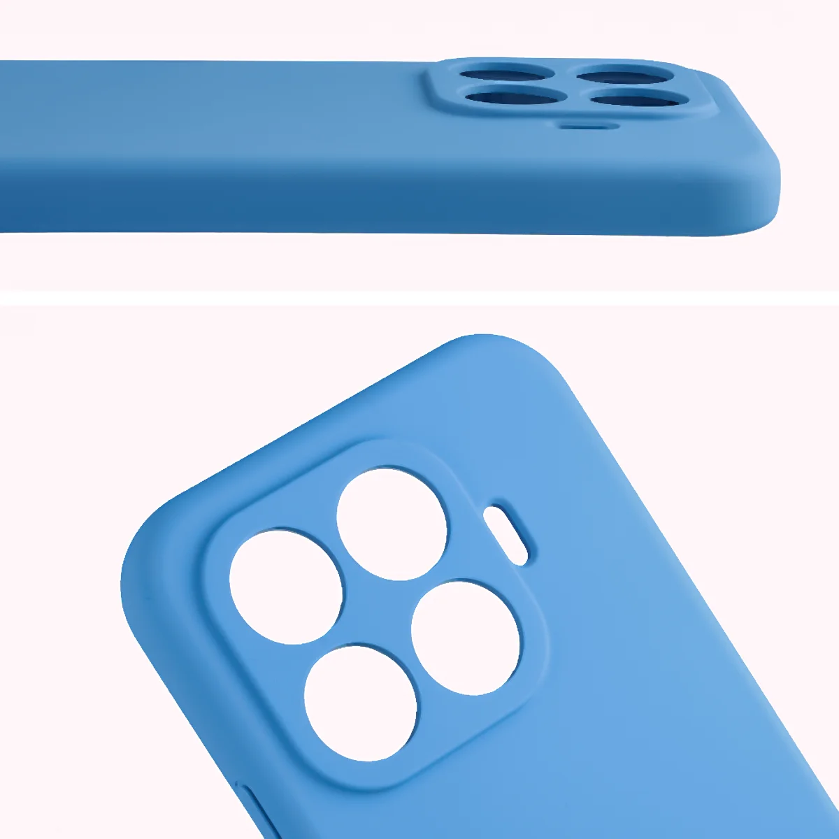 Zbliżenie na wycięcia na obiektywy w etui Bizon Soft Case do Xiaomi 17T Pro