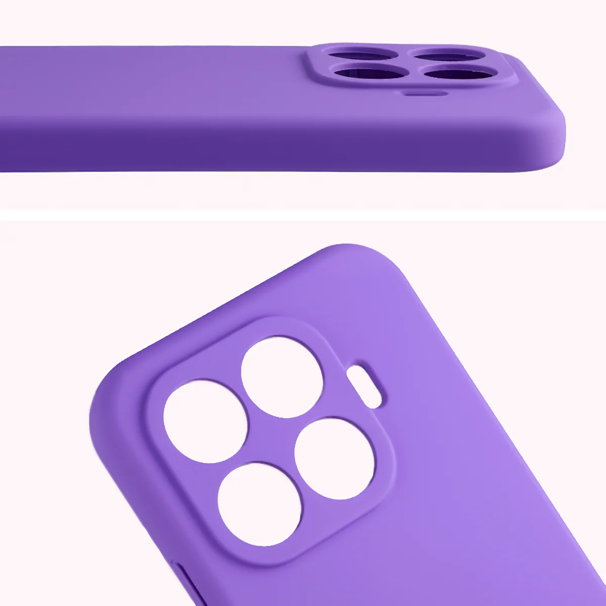 Zbliżenie na wycięcia na obiektywy w etui Bizon Soft Case do Xiaomi 17T Pro