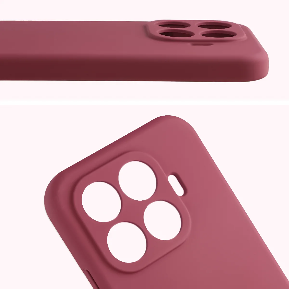 Zbliżenie na wycięcia na obiektywy w etui Bizon Soft Case do Xiaomi 17T Pro