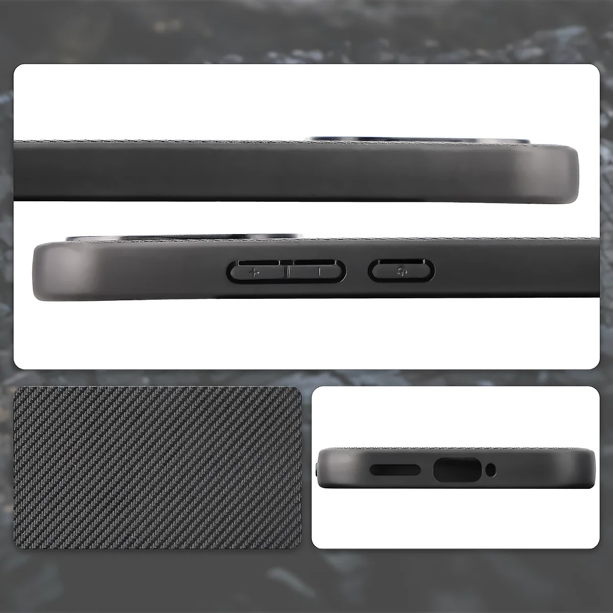 Wycięcia, zintegrowane osłony i struktura etui Bizon Case CarbO do Xiaomi 17T