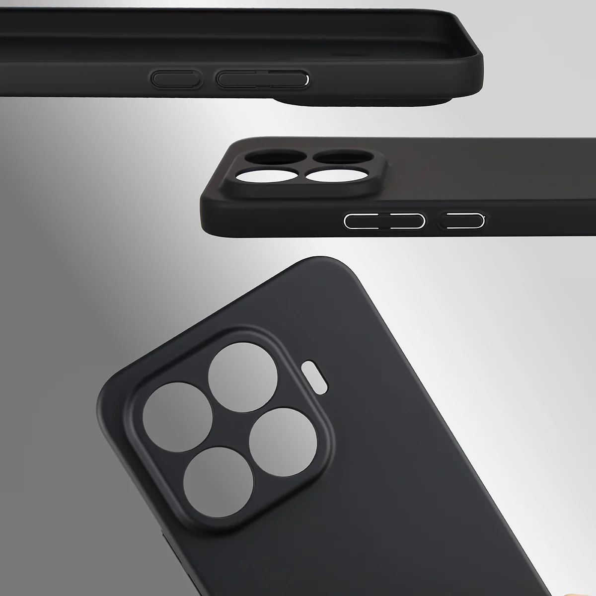 Dedykowane wycięcia i podwyższone krawędzie aparatu i ekranu w etui Bizon Case Łupka do Xiaomi 17T