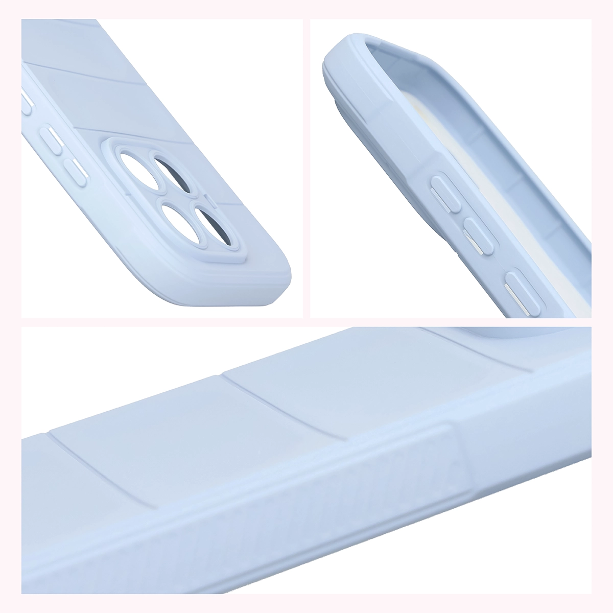 Teksturowane boki i podwyższone krawędzie ekranu i aparatu w etui Bizon Case Tur do Xiaomi 17T
