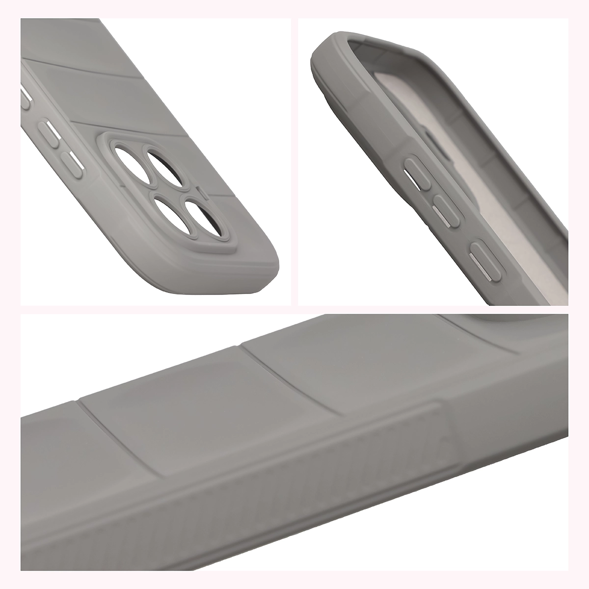 Teksturowane boki i podwyższone krawędzie ekranu i aparatu w etui Bizon Case Tur do Xiaomi 17T