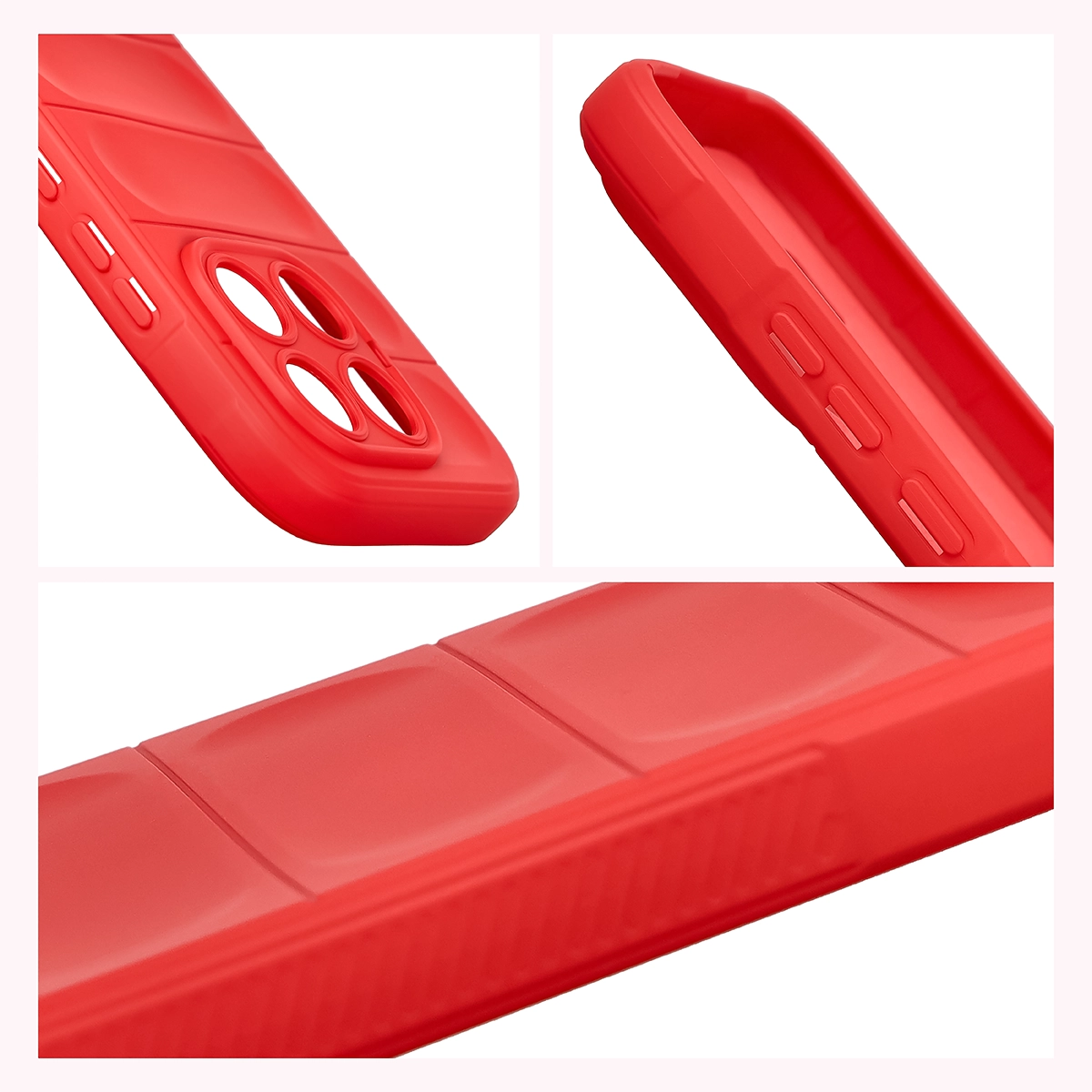 Teksturowane boki i podwyższone krawędzie ekranu i aparatu w etui Bizon Case Tur do Xiaomi 17T