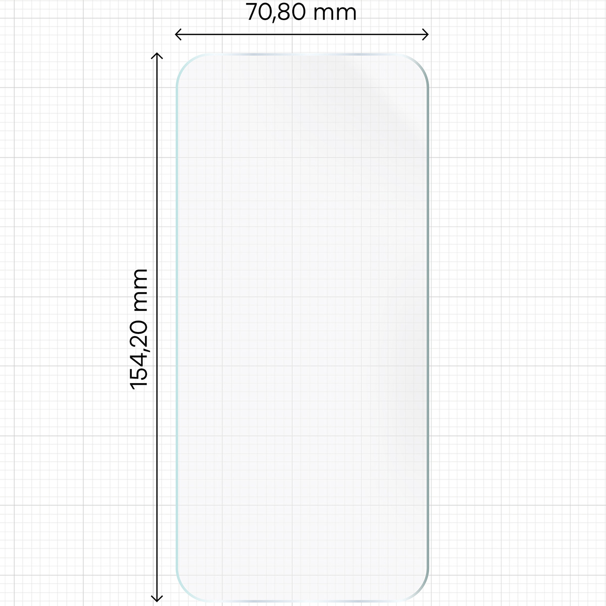 Miarka z wymiarami folii hydrożelowej Bizon Film Hydrogel Front Duo do Xiaomi 17T