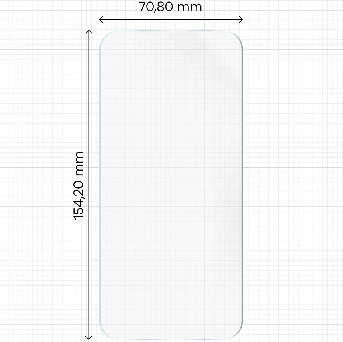 Miarka z wymiarami folii hydrożelowej Bizon Film Hydrogel Front Duo do Xiaomi 17T