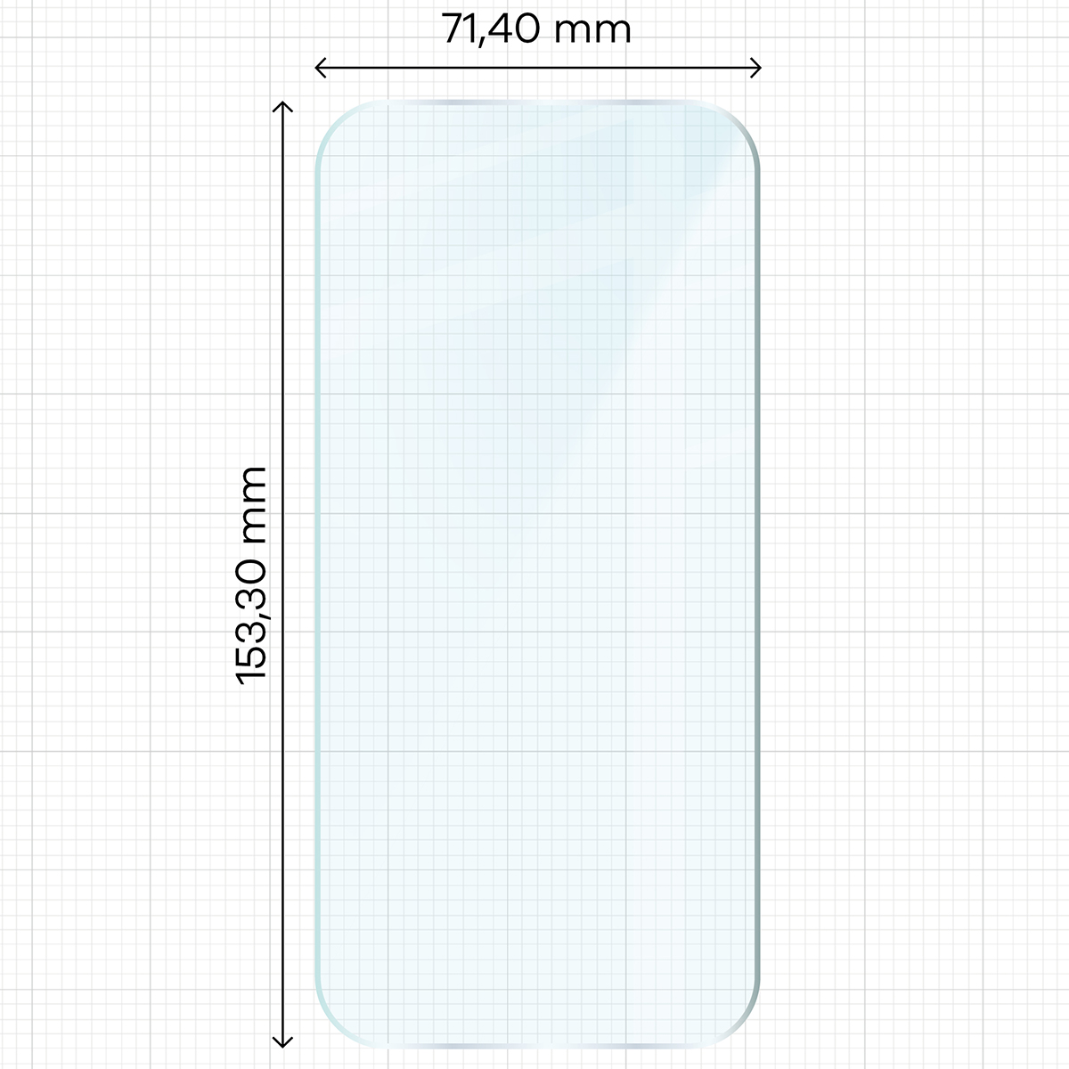 Miarka z wymiarami szkła hartowanego Bizon Glass Clear Duo do Xiaomi 17T