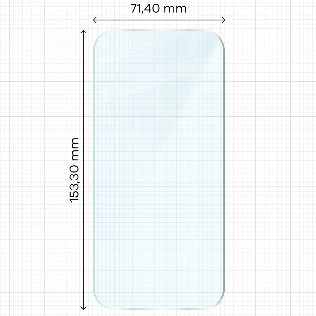 Miarka z wymiarami szkła hartowanego Bizon Glass Clear Pack do Xiaomi 17T
