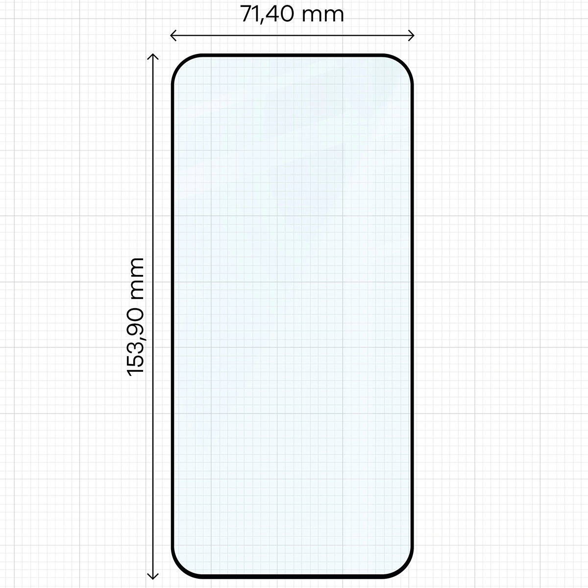 Miarka z wymiarami szkła hartowanego Bizon Glass Edge do Xiaomi 17T
