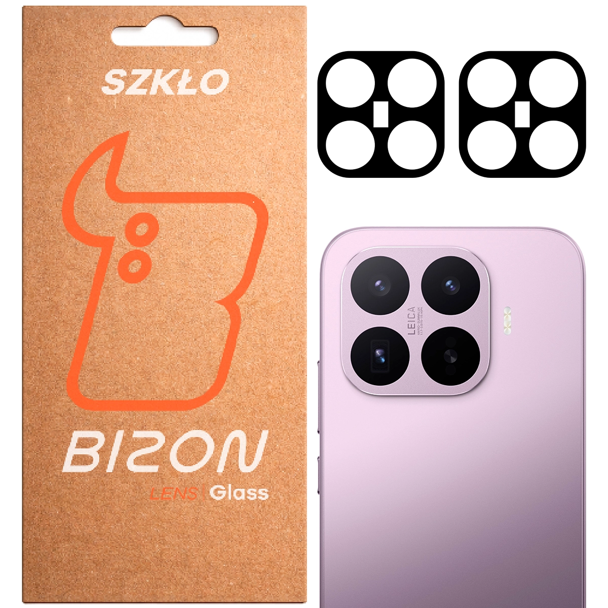 Pudełko i 2 sztuki szkła na aparat Bizon Glass Lens do Xiaomi 17T