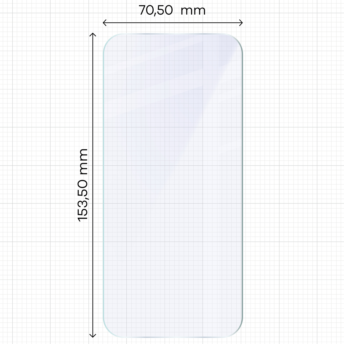 Miarka z wymiarami szkła hybrydowego Bizon Hybrid Mule do Xiaomi 17T