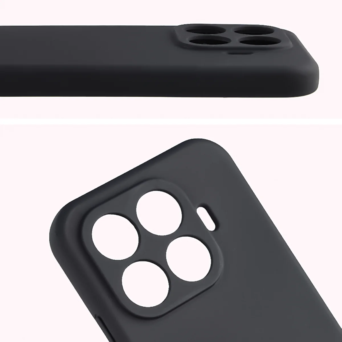 Zbliżenie na wycięcia na obiektywy w etui Bizon Soft Case do Xiaomi 17T