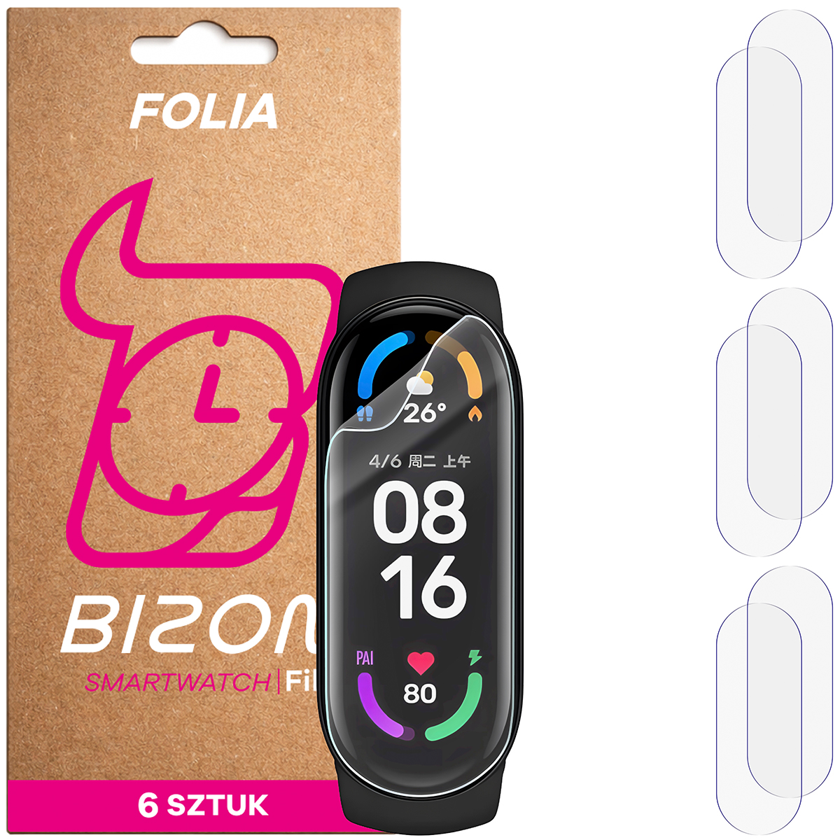 Folia hydrożelowa Bizon Watch Film HydroFlex dla Xiaomi Mi Band 6