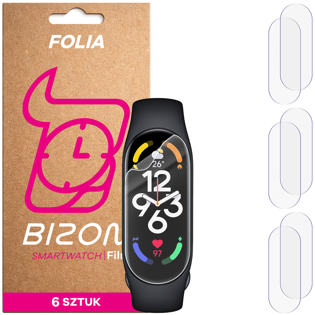 Folia hydrożelowa Bizon Watch Film HydroFlex dla Xiaomi Mi Band 7