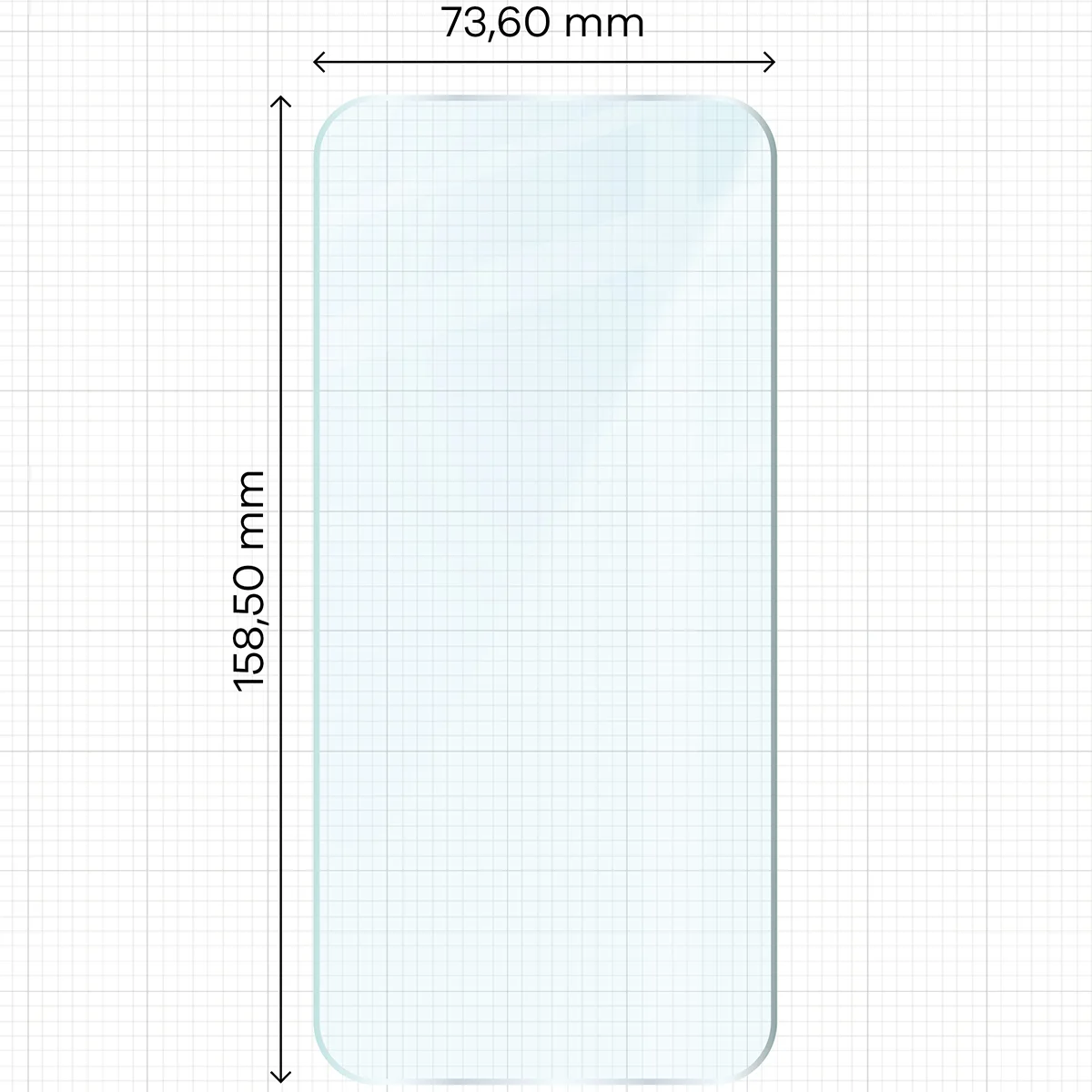 Miarka z wymiarami szkła hartowanego Bizon Glass Clear do Xiaomi POCO X8 Pro Max