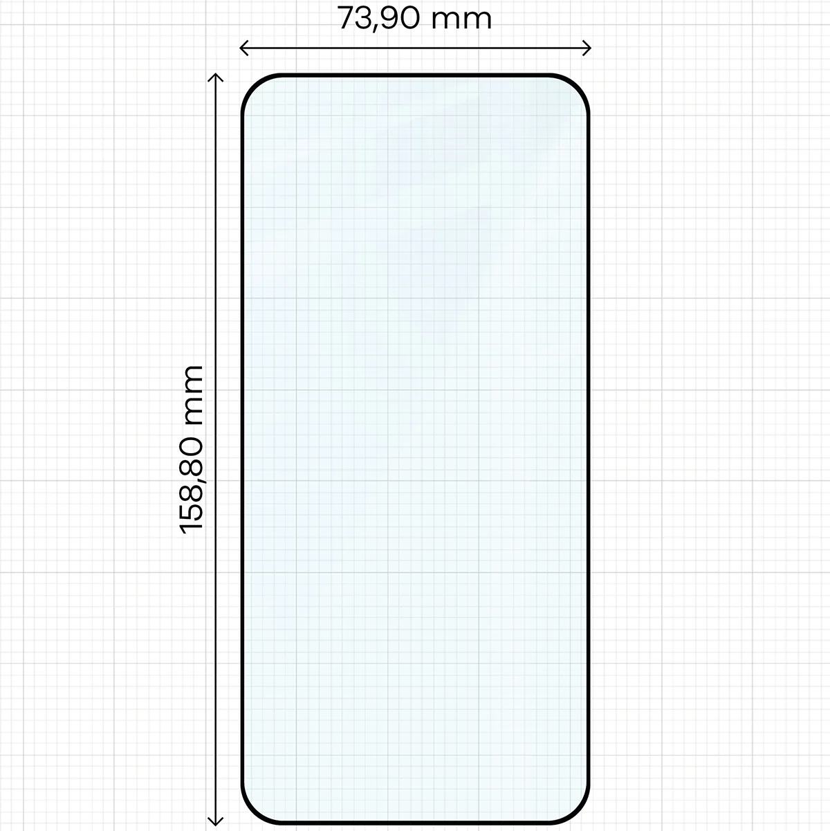 Miarka z wymiarami szkła hartowanego Bizon Glass Edge do Xiaomi POCO X8 Pro Max