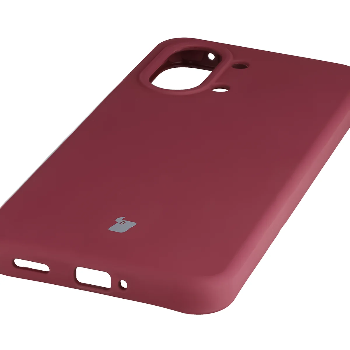 Zbliżenie na precyzyjne wycięcia i możliwość ładowania indukcyjnego w etui Bizon Soft Case do Xiaomi POCO X8 Pro Max