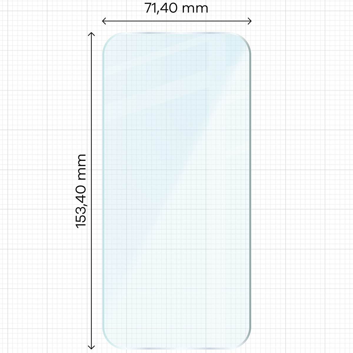 Miarka z wymiarami szkła hartowanego Bizon Glass Clear Duo do Xiaomi POCO X8 Pro