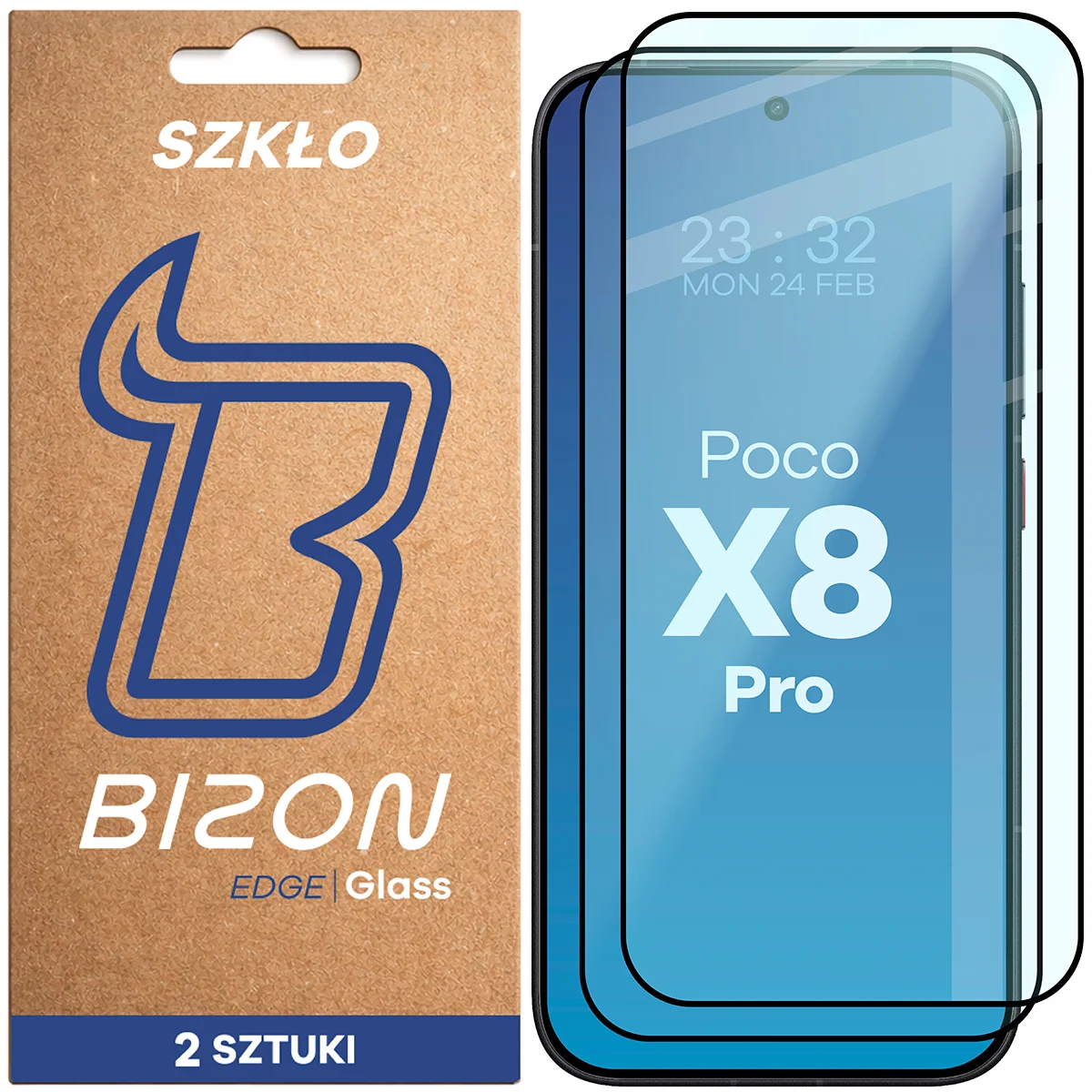 Szkło hartowane na cały ekran Bizon Glass Edge Duo dla Xiaomi POCO X8 Pro