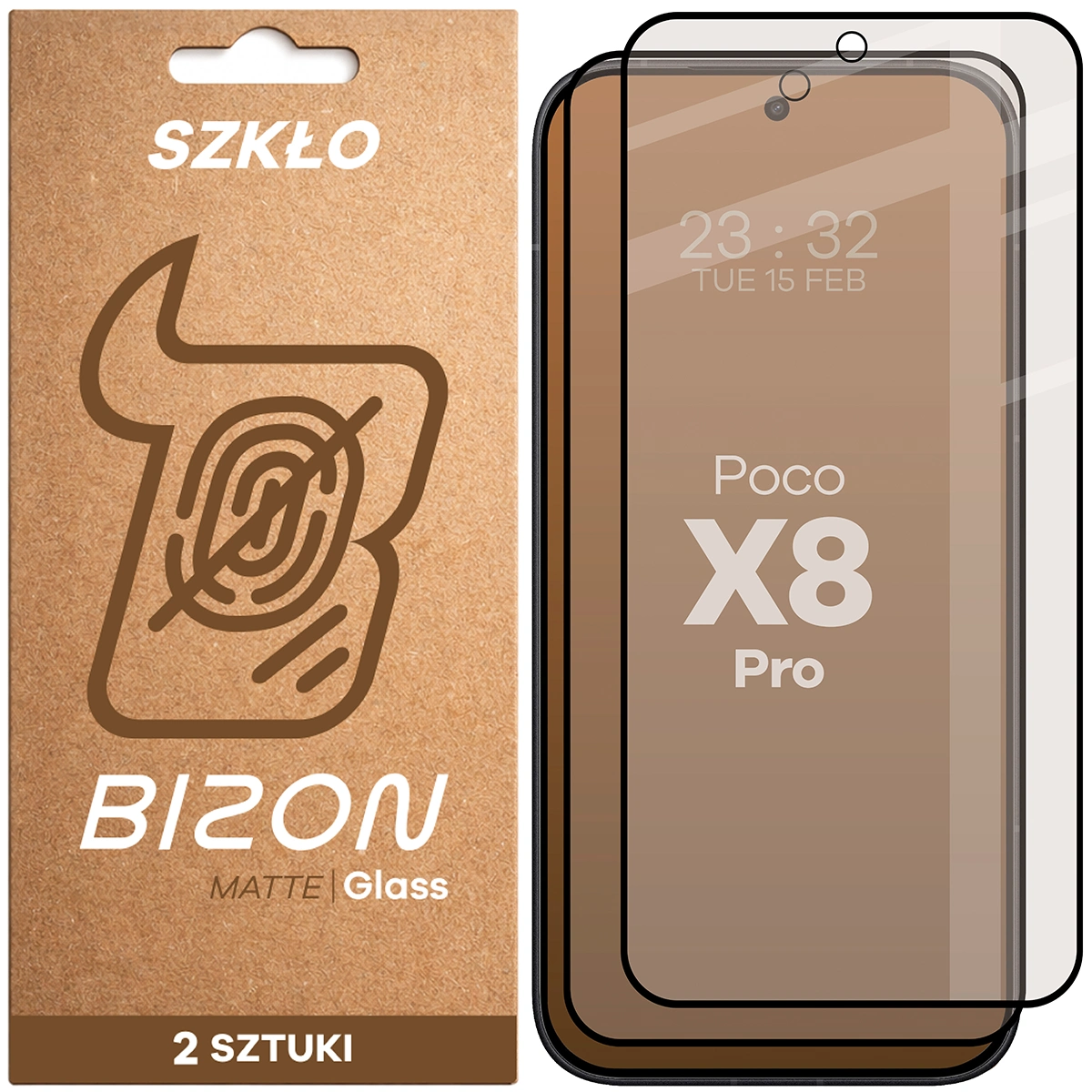 Szkło matowe na ekran Bizon Glass Matte Duo do Xiaomi POCO X8 Pro, 2 sztuki