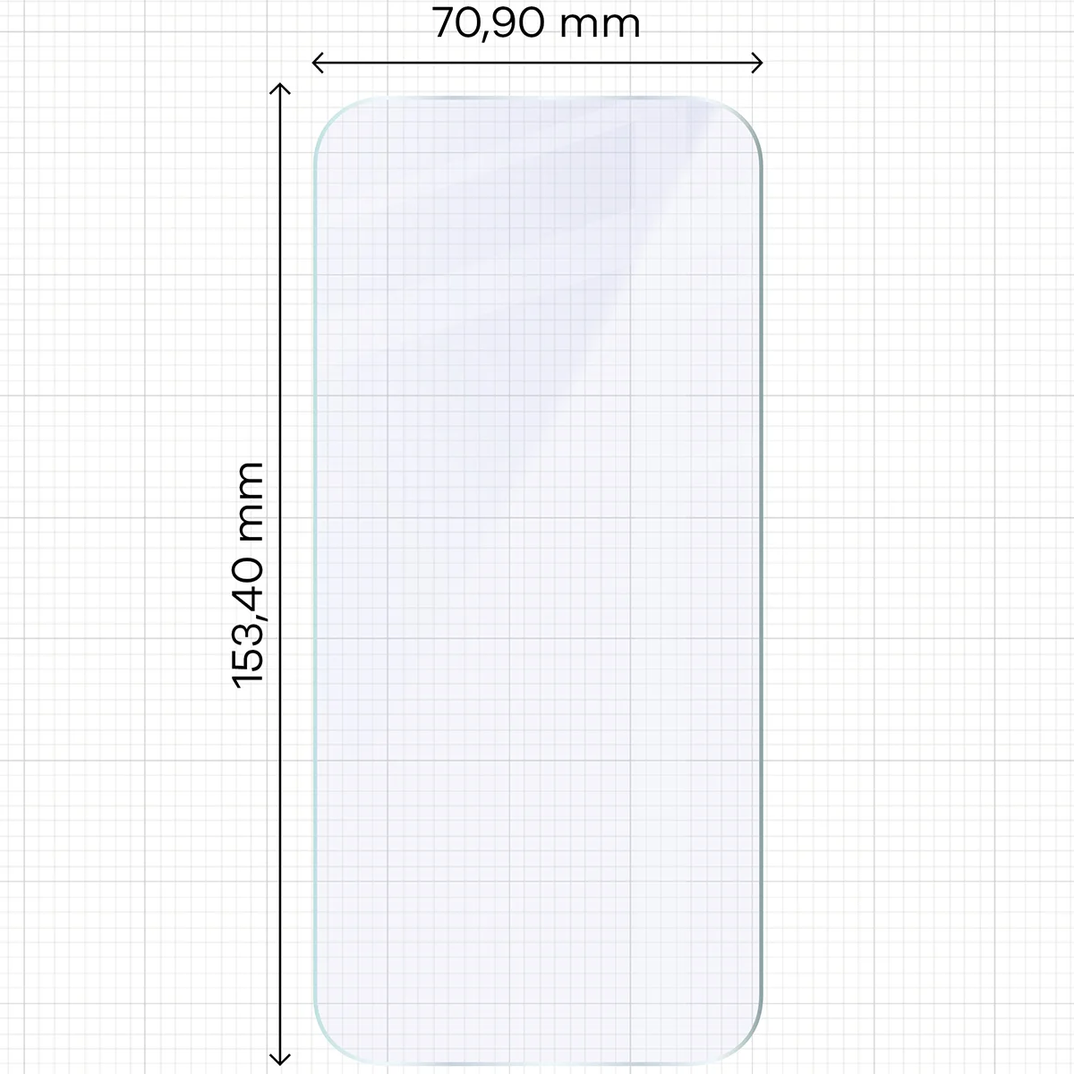 Miarka z wymiarami szkła hybrydowego Bizon Hybrid Mule Duo do Xiaomi POCO X8 Pro