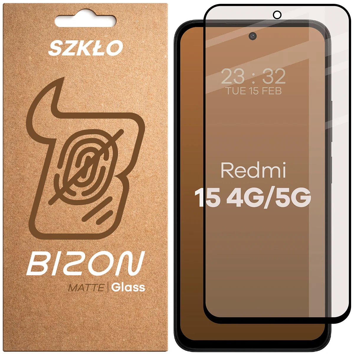 Szkło matowe na ekran Bizon Glass Matte do Xiaomi Redmi 15 4G / 5G, 1 sztuka