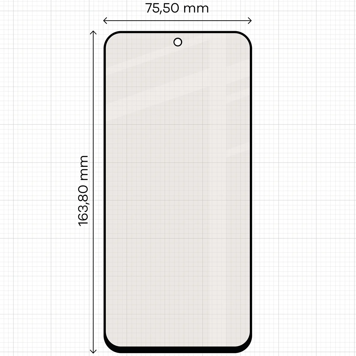 Miarka z wymiarami szkła matowego Bizon Glass Matte do Xiaomi Redmi 15 4G / 5G