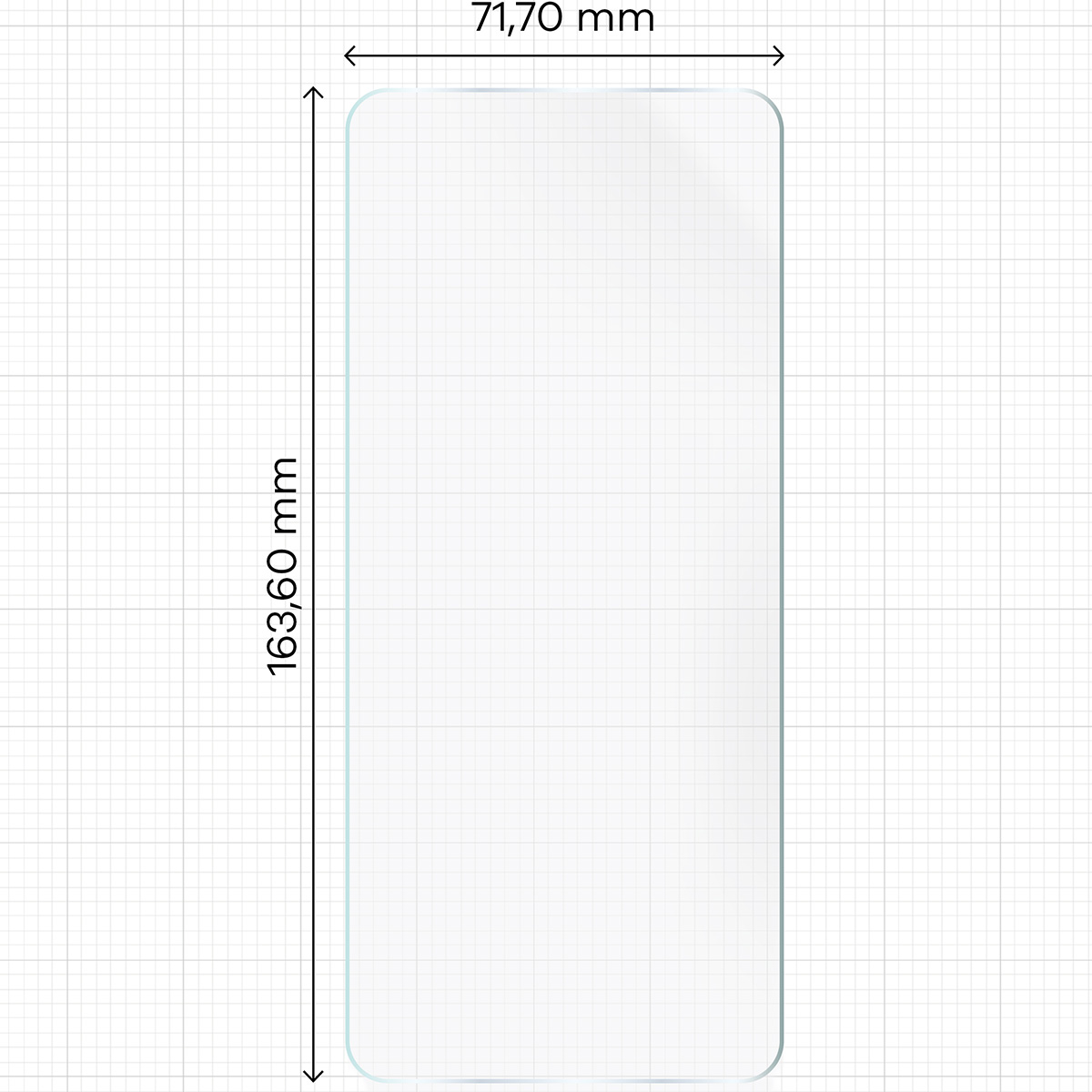 Miarka z wymiarami folii hydrożelowej Bizon Film Hydrogel Front Duo do Xiaomi Redmi 15 4G / 5G