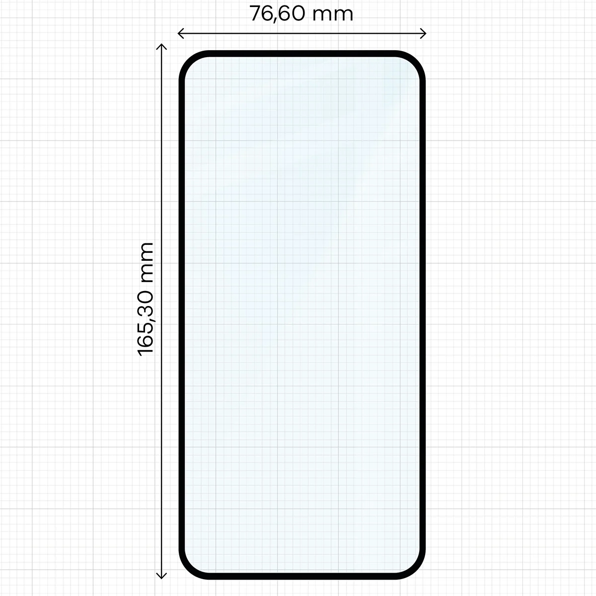 Wymiary szkła na miarce dla Xiaomi Redmi 15 4G / 5G