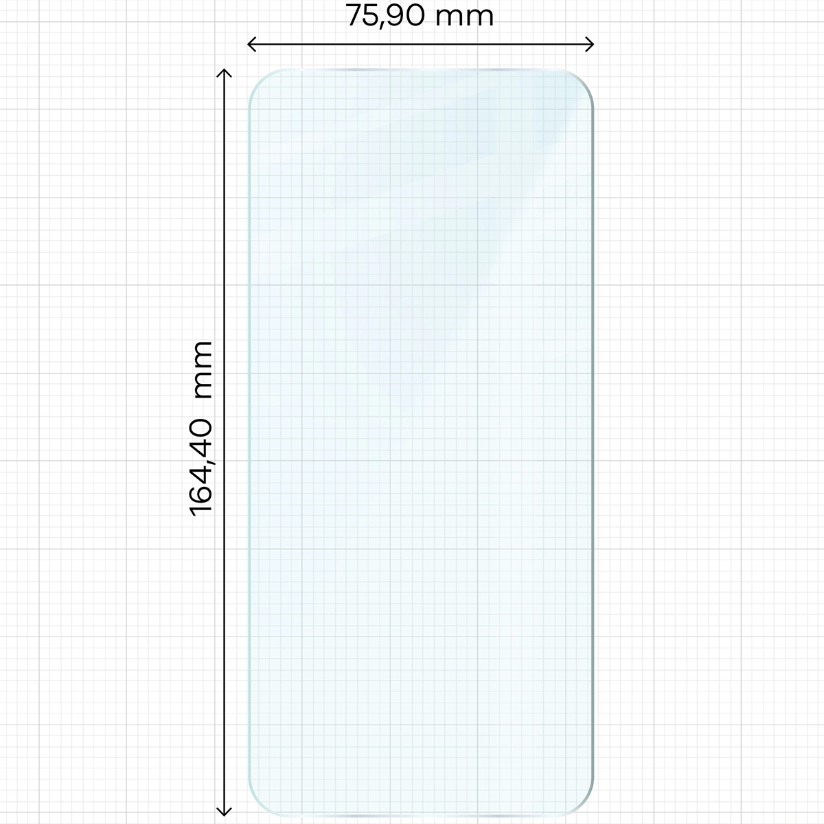 Miarka z wymiarami szkła hartowanego Bizon Glass Clear Duo do Xiaomi Redmi 15 4G / 5G