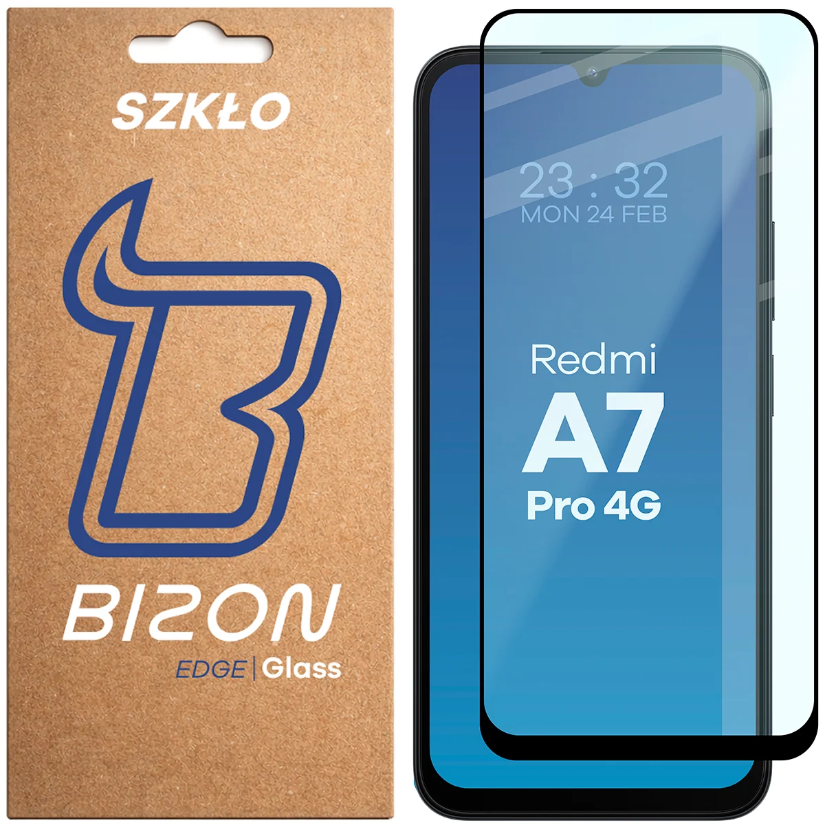 Szkło hartowane na cały ekran Bizon Glass Edge dla Xiaomi Redmi A7 Pro 4G