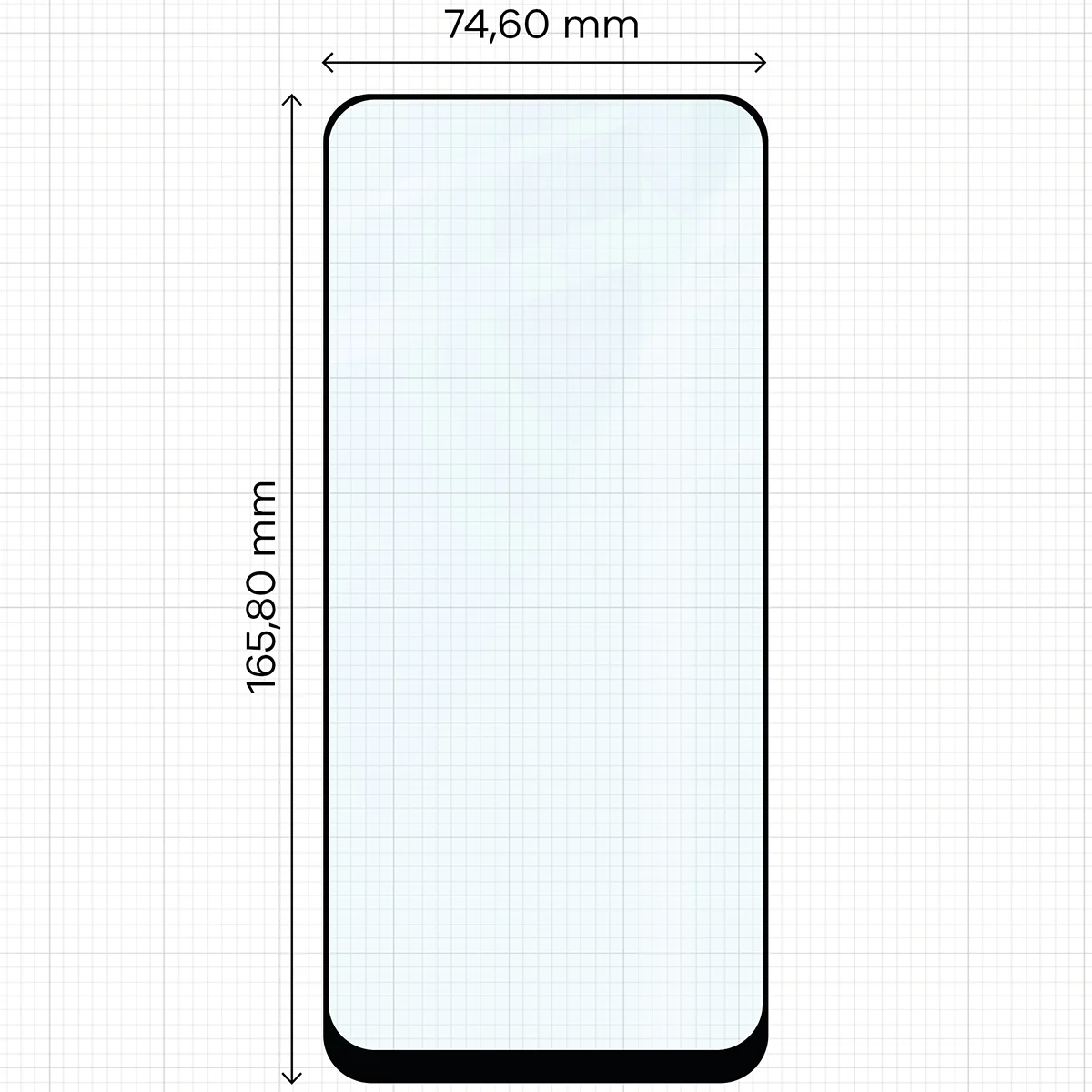 Wymiary szkła Bizon Glass Edge do Xiaomi Redmi A7 Pro 4G