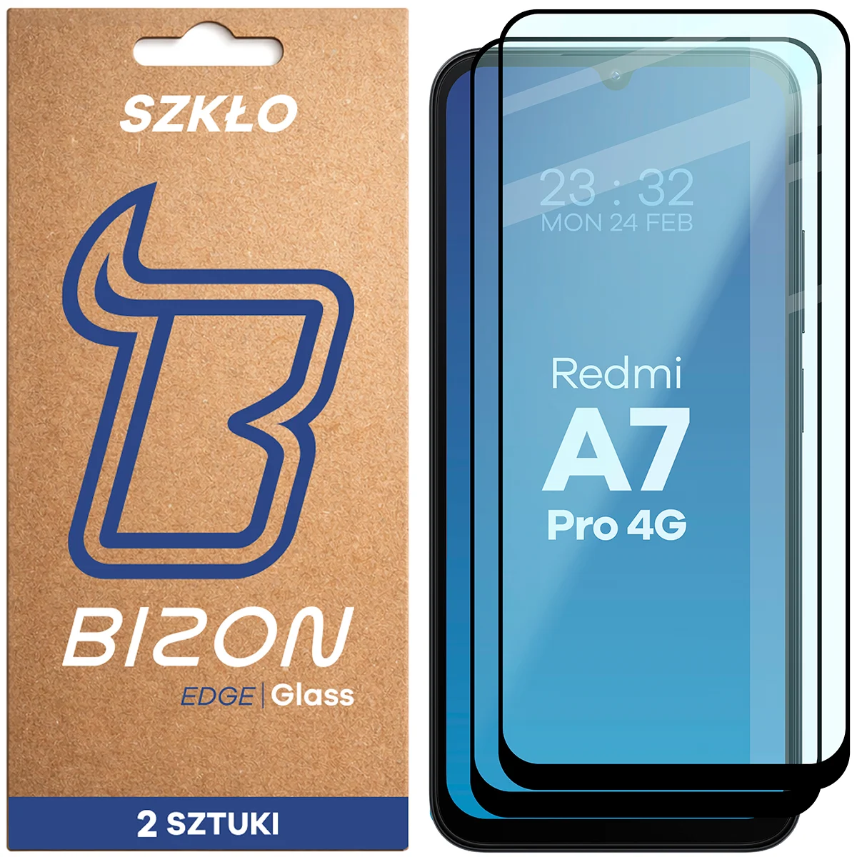 Szkło hartowane na cały ekran Bizon Glass Edge Duo dla Xiaomi Redmi A7 Pro 4G