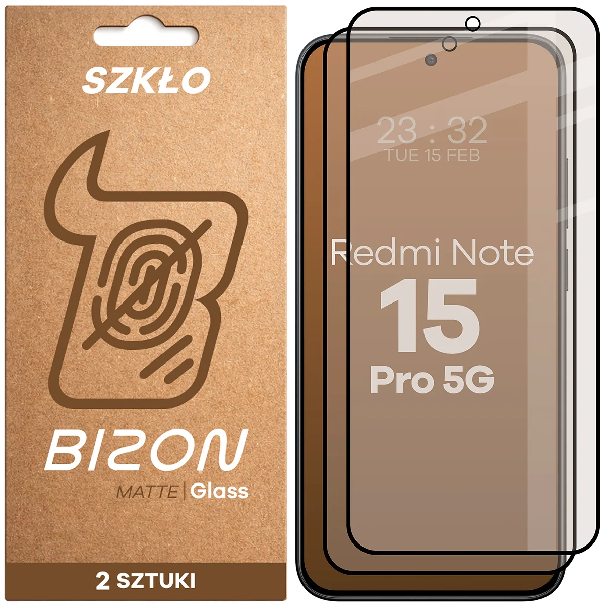 Szkło matowe na ekran Bizon Glass Matte Duo do Xiaomi Redmi Note 15 Pro 5G, 2 sztuki