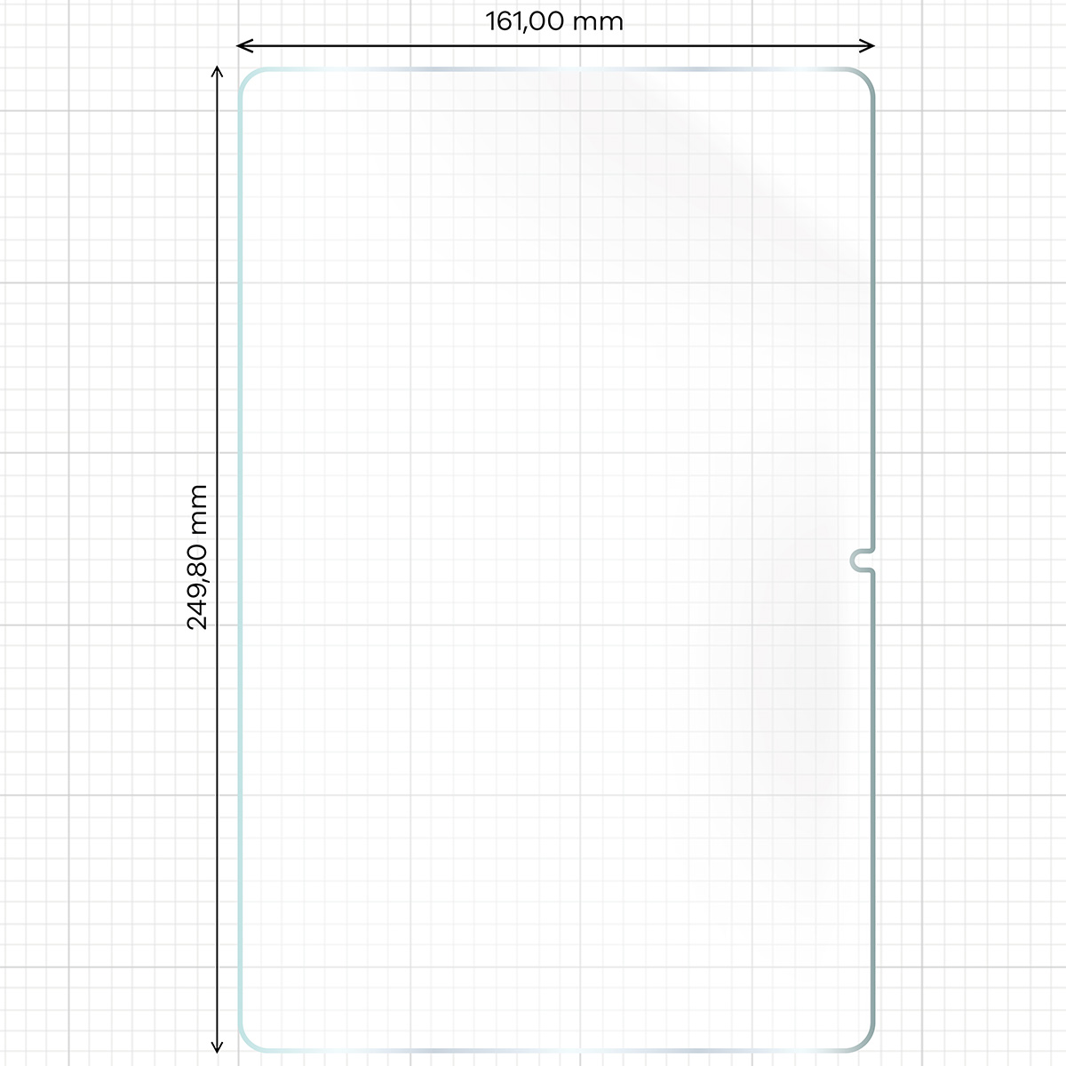 Wymiary folii na ekran Bizon Film Tab Papirus Duo do Xiaomi Redmi Pad 2 9.7