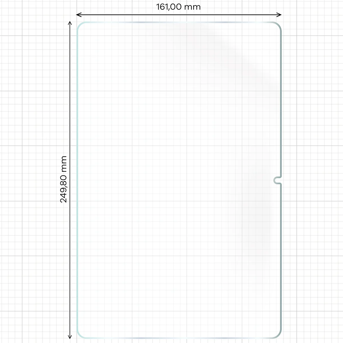 Wymiary folii na ekran Bizon Film Tab Papirus Duo do Xiaomi Redmi Pad 2 9.7