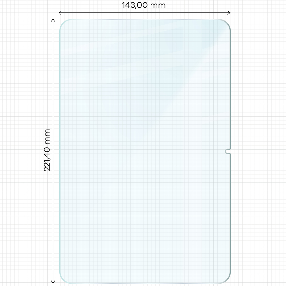 Miarka z wymiarami szkła Bizon Tab Glass Clear Duo do Xiaomi Redmi Pad 2 9.7