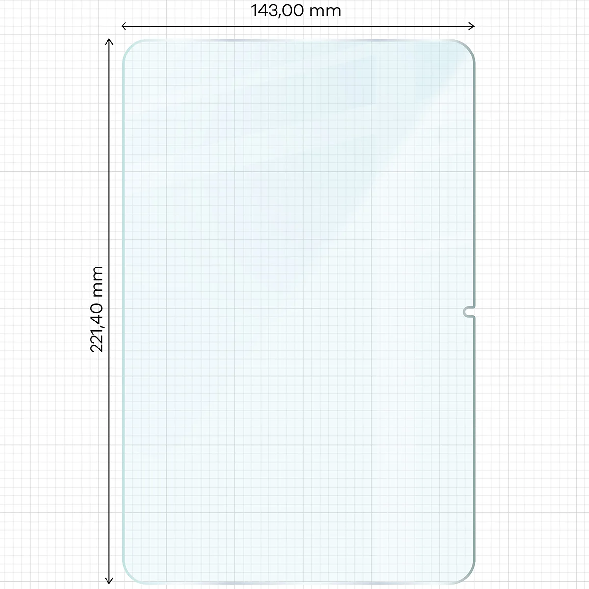 Miarka z wymiarami szkła Bizon Tab Glass Clear Duo do Xiaomi Redmi Pad 2 9.7