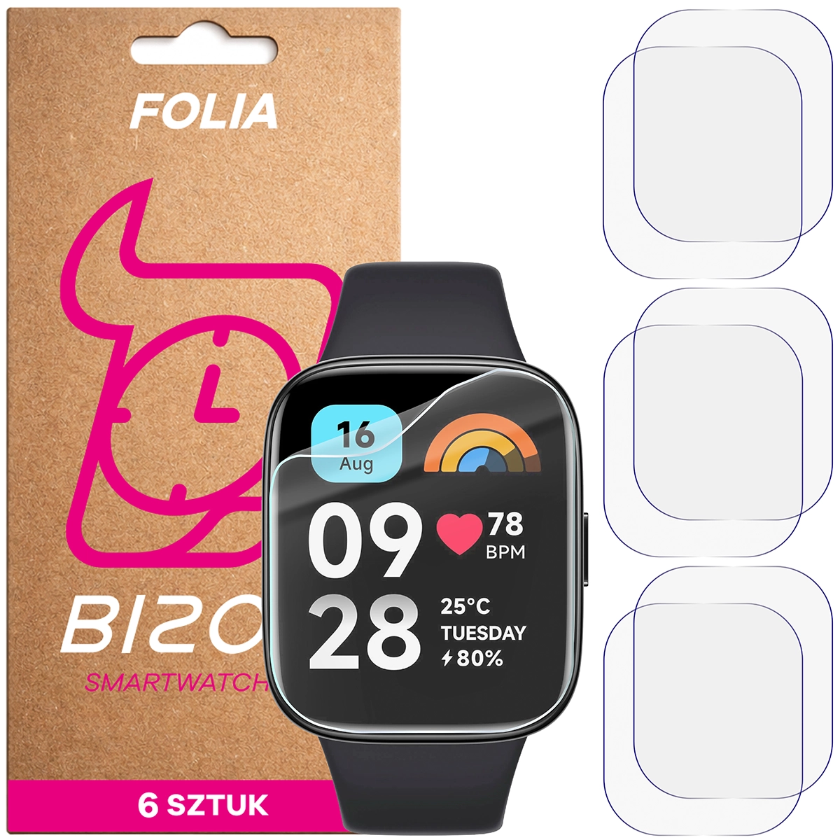 Folia hydrożelowa Bizon Watch Film HydroFlex dla Xiaomi Redmi Watch 3 Active