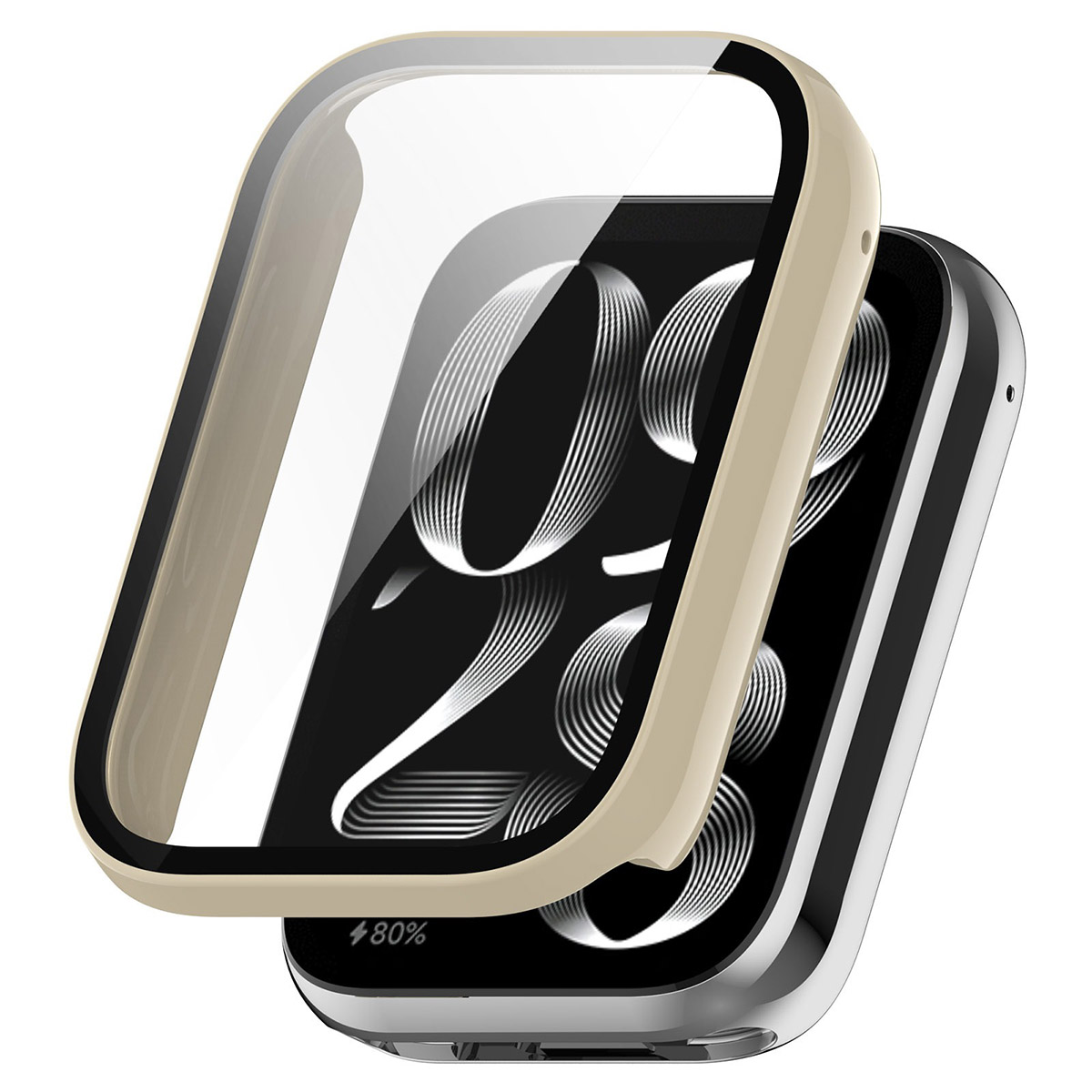 Wizualizacja nakładania etui Bizon Case Watch Adamo do Xiaomi Smart Band 10 Pro